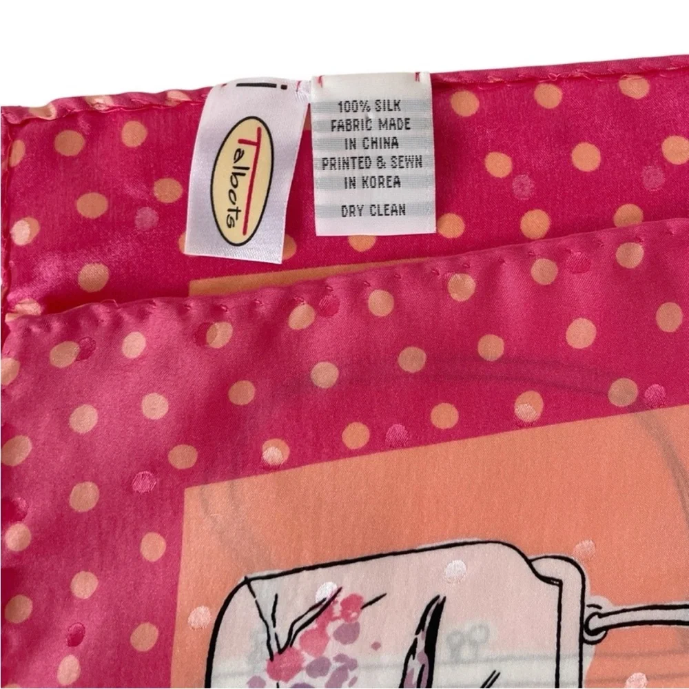 Talbots silk pink purse print scarf